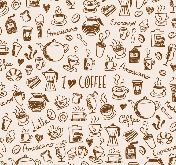 Coffee pattern kitchen roller blind - TenStickers