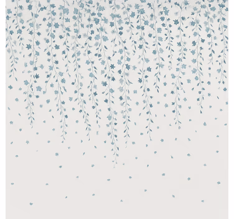 Blue flowers waterfall bathroom roller blind - TenStickers