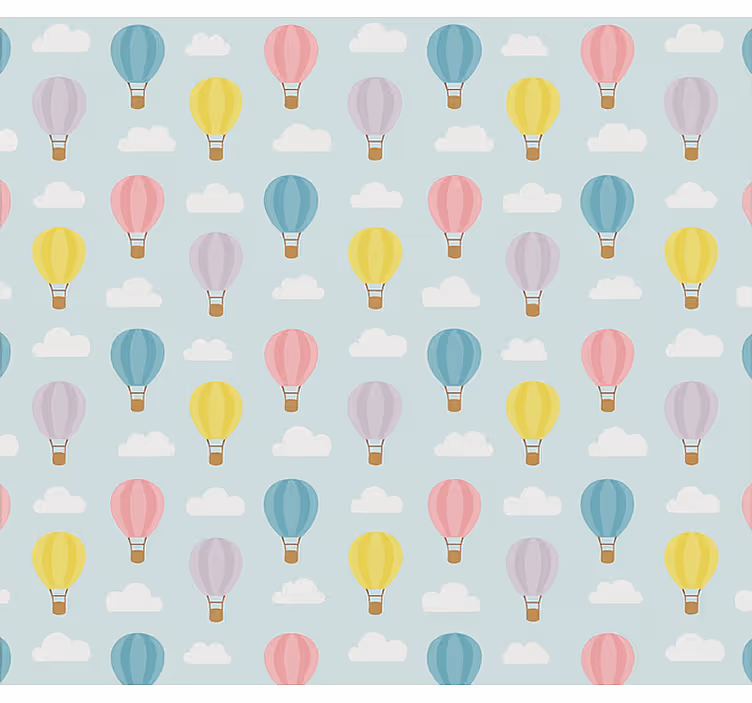 Blue hot air balloons children room roller blind - TenStickers