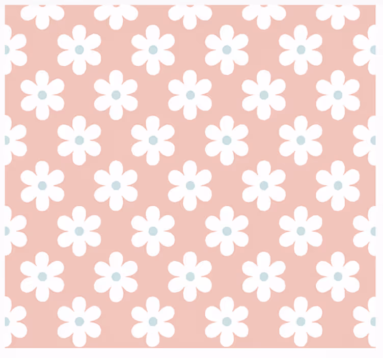 White daisies pattern children room roller blind - TenStickers