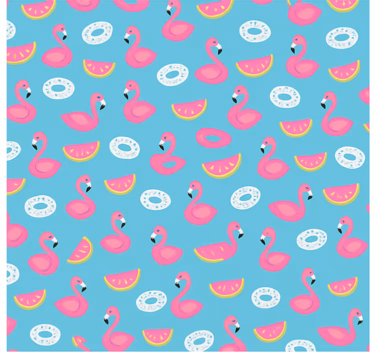 Blue flamingo print children room roller blind - TenStickers