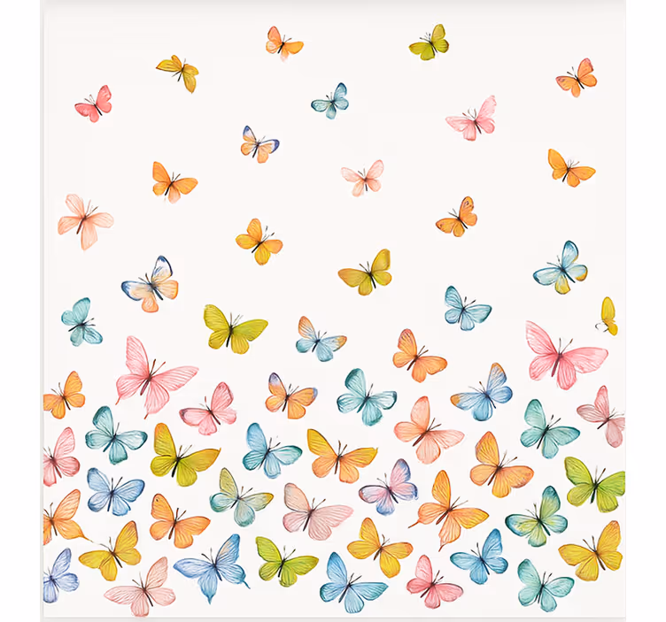 Flying colorful butterflies children room roller blind - TenStickers