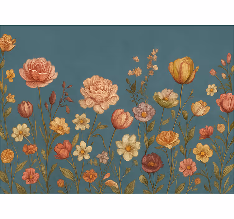 Earthy floral meadow master bedroom roller blind - TenStickers