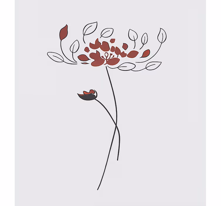 Minimalist botanical sketch children room roller blind - TenStickers