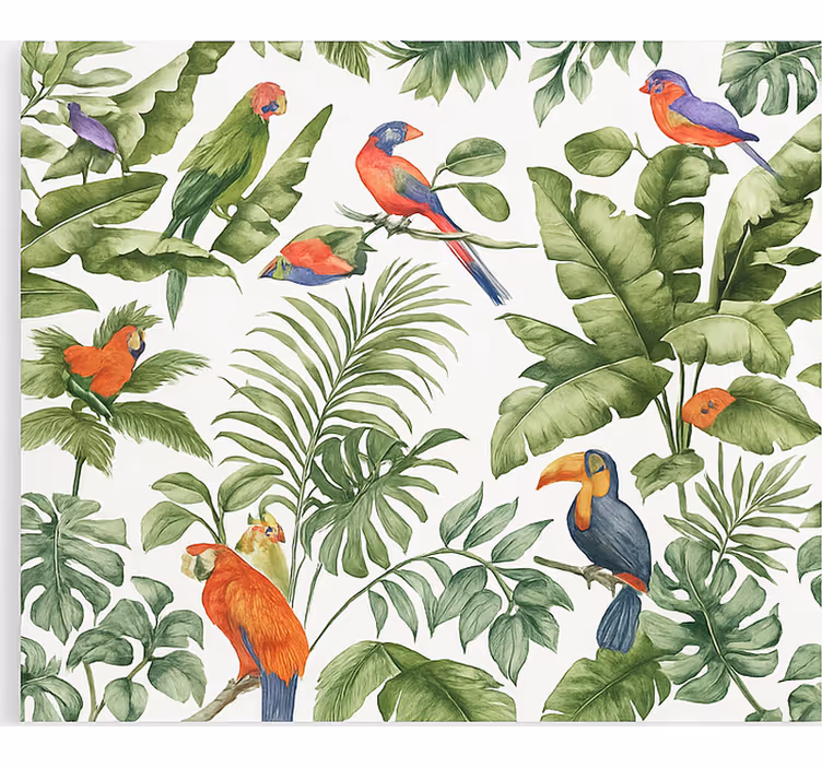 Tropical bird print living room roller blind - TenStickers