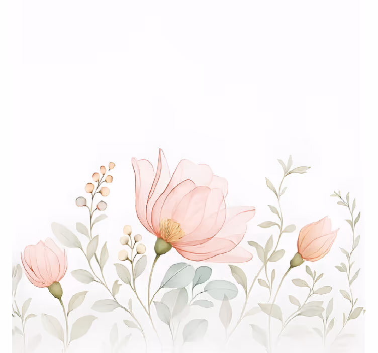 Abstract translucent florals master bedroom roller blind - TenStickers