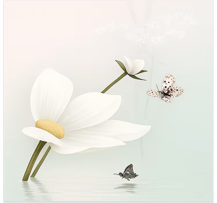 Ethereal Daisy Reflections kitchen roller blind - TenStickers