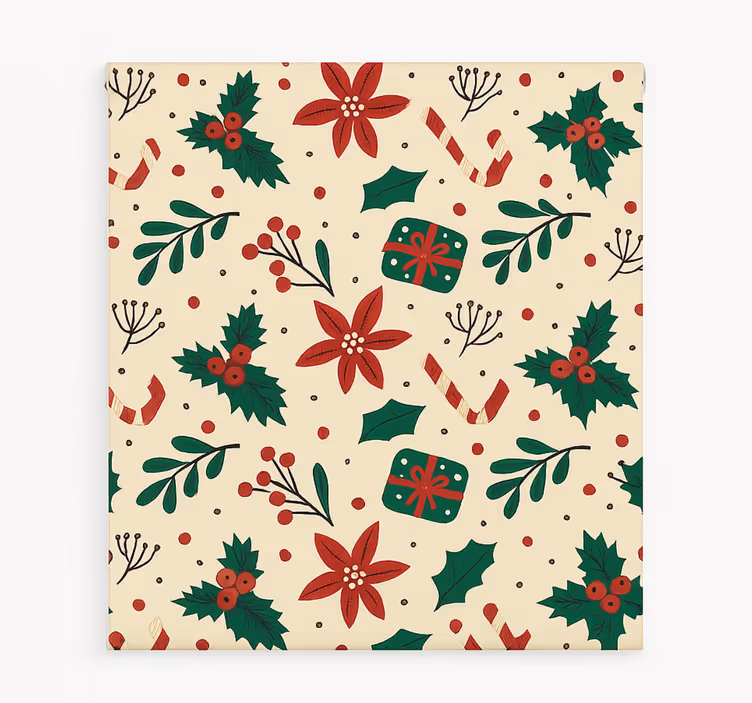 Red Ornaments Forest living room roller blind - TenStickers