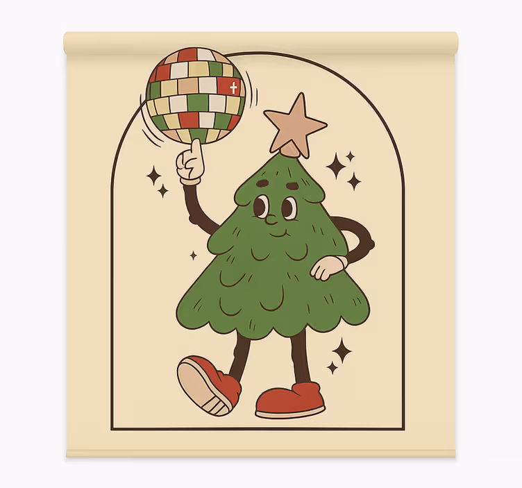 Groovy Disco Tree living room roller blind - TenStickers