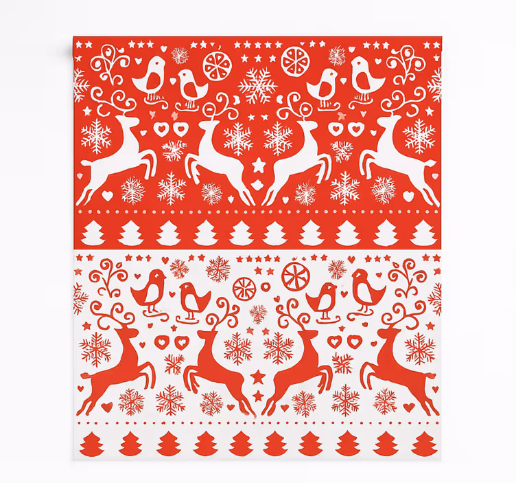 Nordic Reindeer Pattern living room roller blind - TenStickers
