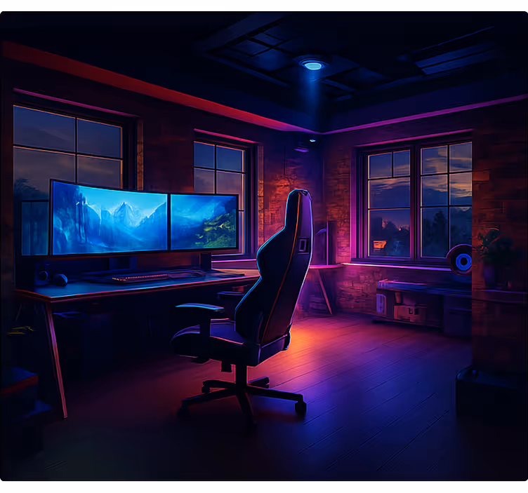 Futuristic neon game setup geek roller blind - TenStickers