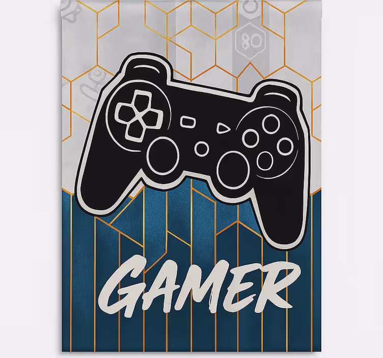 Hexagon Gamer design geek roller blind - TenStickers
