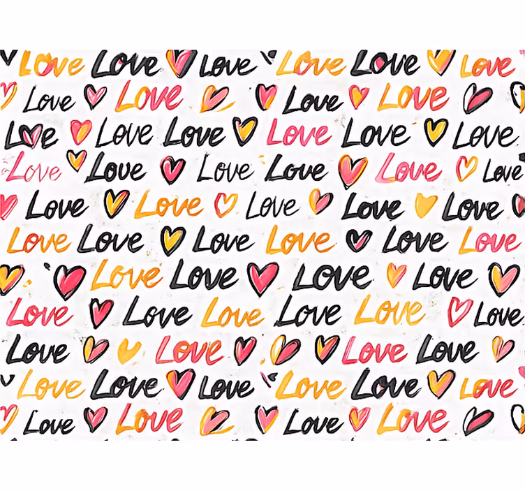 tekst ¨love love love¨ teenage bedroom roller blind - TenStickers