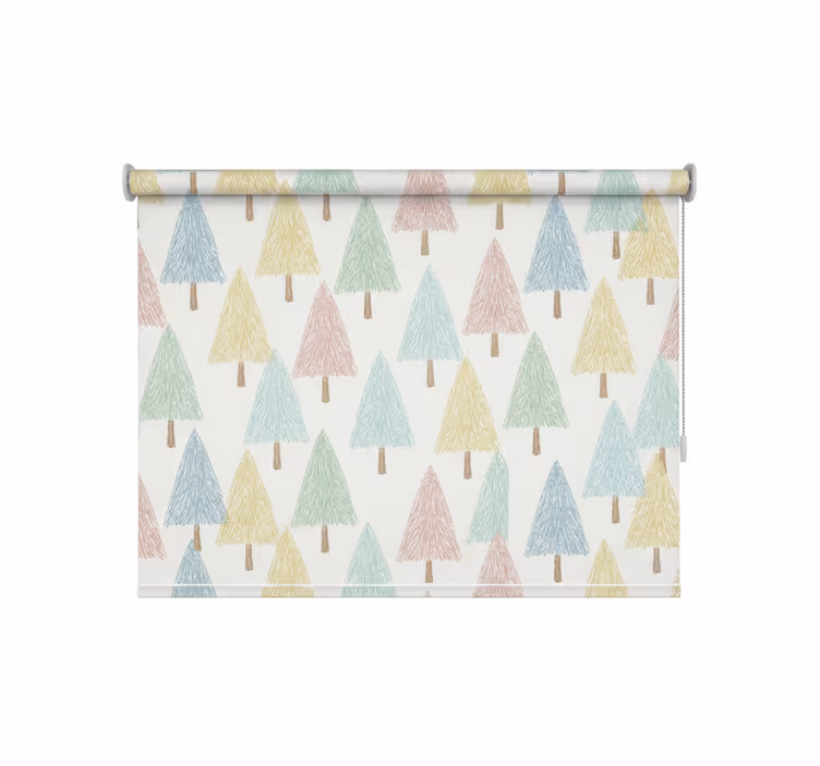 Scandinavian roller blind pastel nordic trees - TenStickers