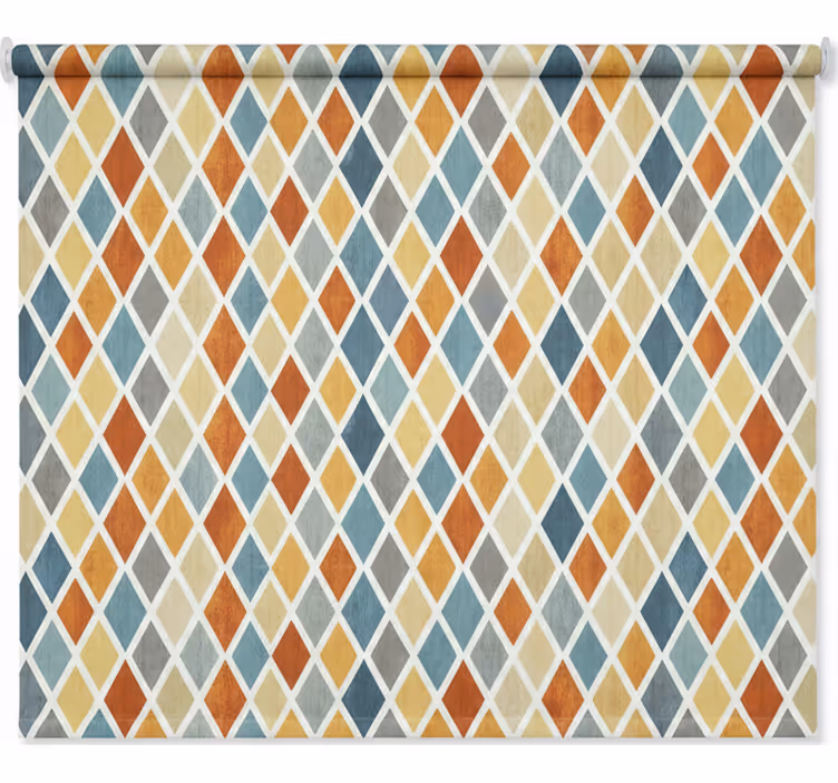 Scandinavian roller blind with colorful diamond cascade - TenStickers