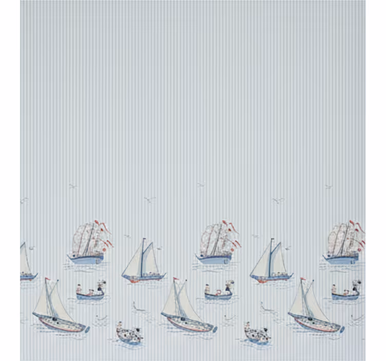 Scandinavian roller blind ocean blue sailboats - TenStickers