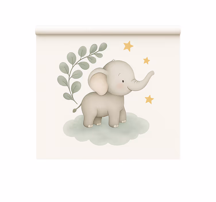 Scandinavian roller blind customisable cloud elephant - TenStickers