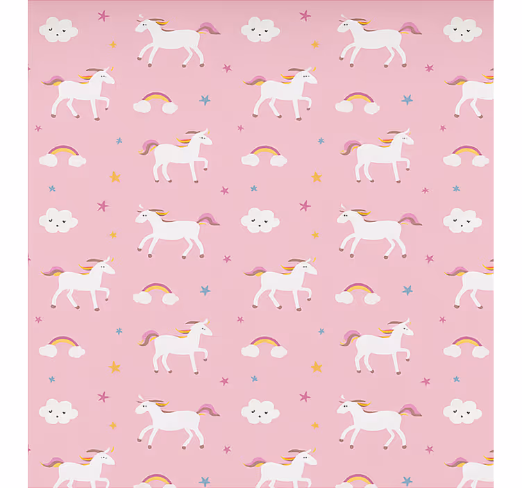 Scandinavian roller blind with pink dancing unicorns - TenStickers