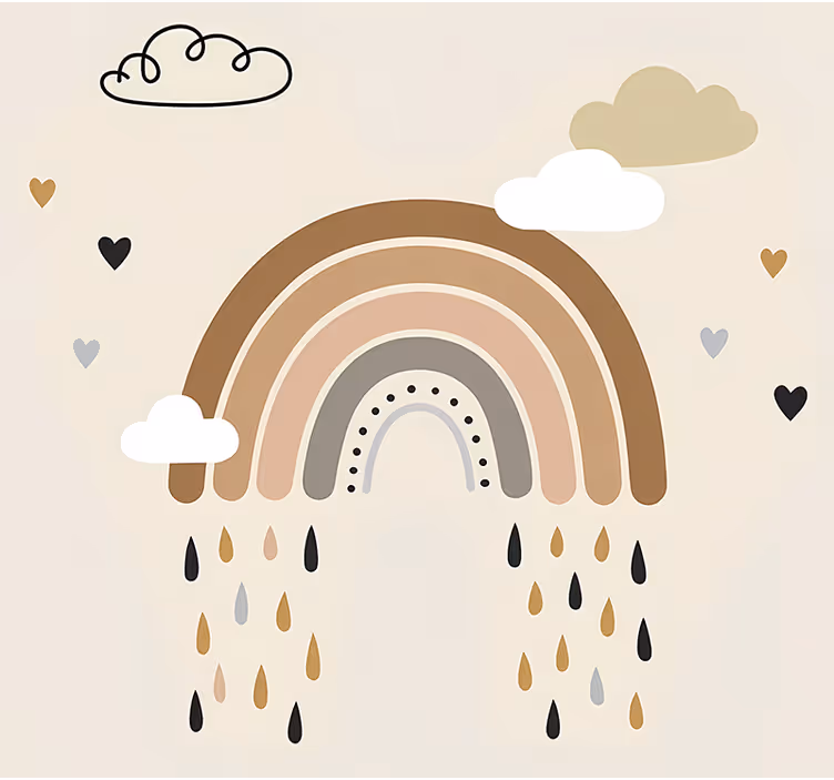Scandinavian roller blind in nude tone rainbow - TenStickers