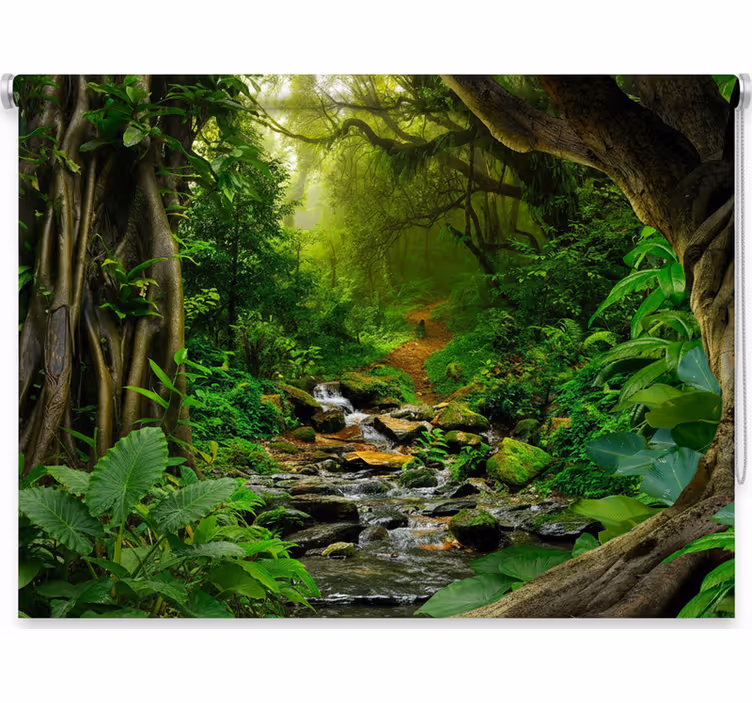 Tree roller blind tropical forest retreat - TenStickers