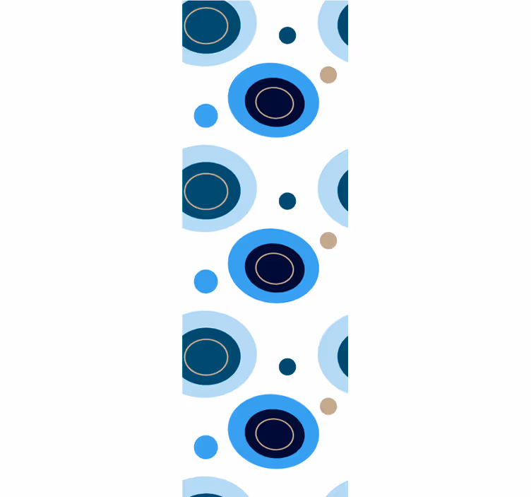Home office roller blind in blue dot floral pattern - TenStickers