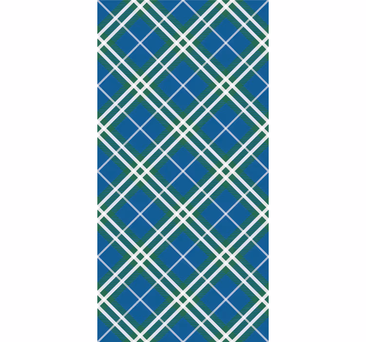 Home office roller blind in blue and green tartan - TenStickers