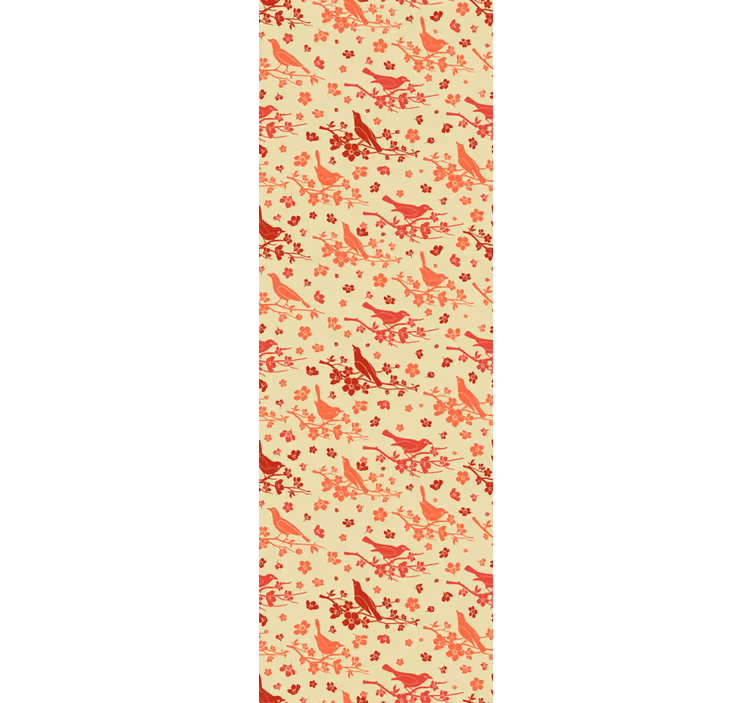 Home office roller blind with oriental trees and birds - TenStickers