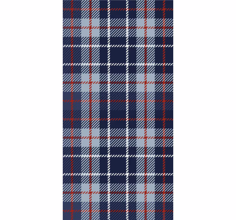 Home office roller blind in blue and red tartan - TenStickers
