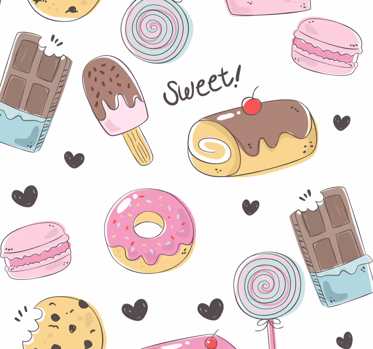 Kitchen roller blind with dessert pattern - TenStickers
