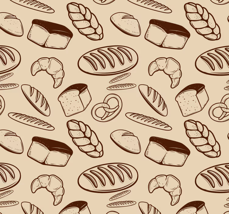 Kitchen roller blind with bakery pattern elements - TenStickers
