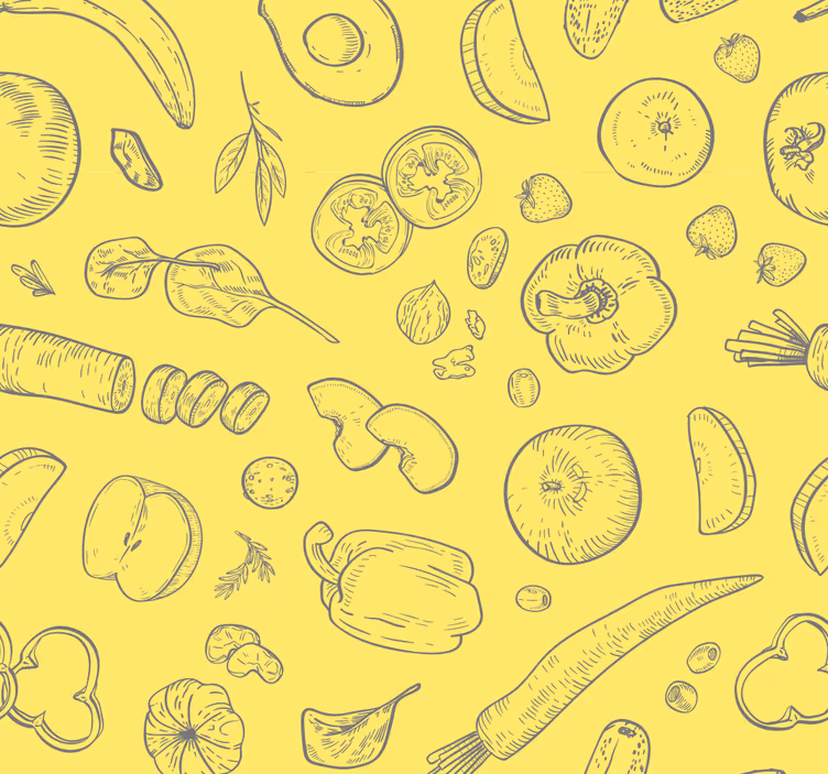 Fruitful sketches kitchen roller blind - TenStickers