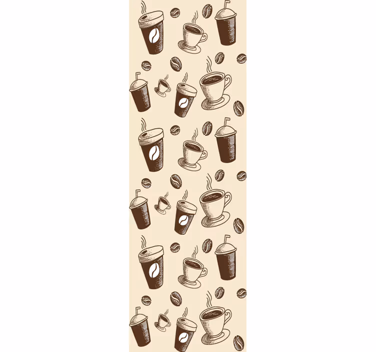 Kitchen roller blind coffee pattern design - TenStickers