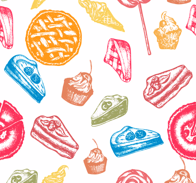 Kitchen roller blind sweet treats design - TenStickers