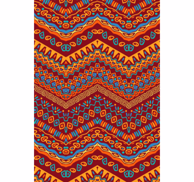 Kitchen roller blind in red tribal patterns - TenStickers