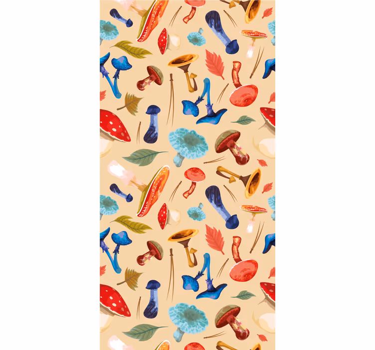 Kitchen roller blind wash drawing mushroom set - TenStickers