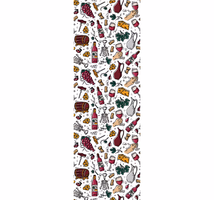 Kitchen roller blind with vintage grapes wine cheese pattern - TenStickers