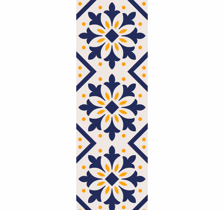 Kitchen roller blind in vibrant yellow portuguese tile - TenStickers