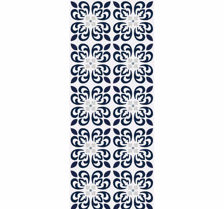 Kitchen roller blind dark blue clover tile - TenStickers