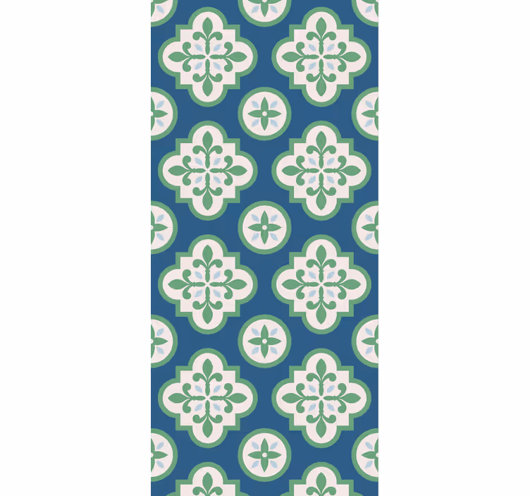 Kitchen roller blind with green clover tile design - TenStickers