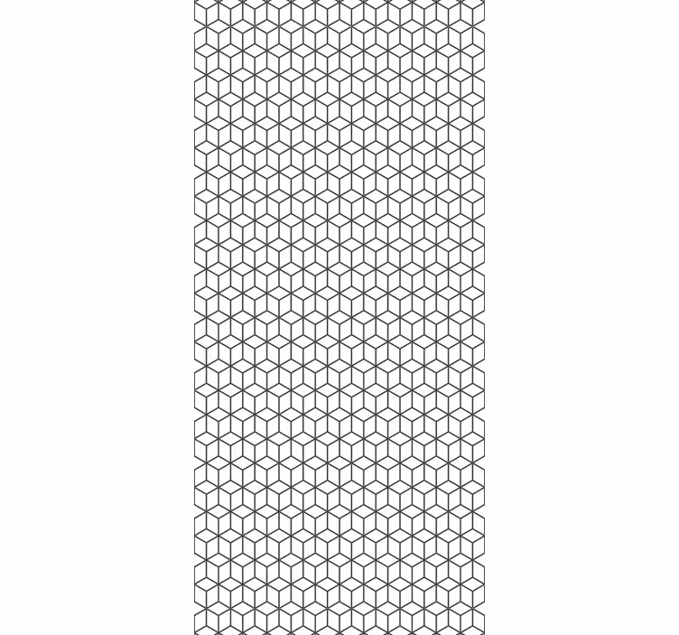 Kitchen roller blind with nordic style border cubes - TenStickers