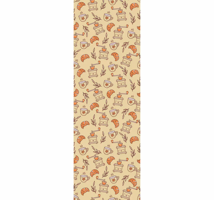 Kitchen roller blind with hand-drawn coffee design - TenStickers