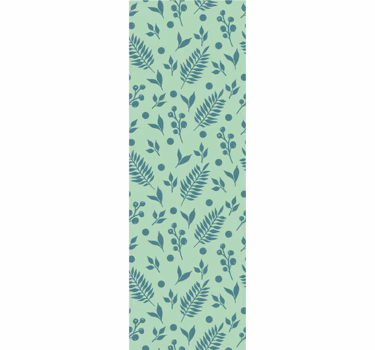 Kitchen roller blind green leaves on green - TenStickers
