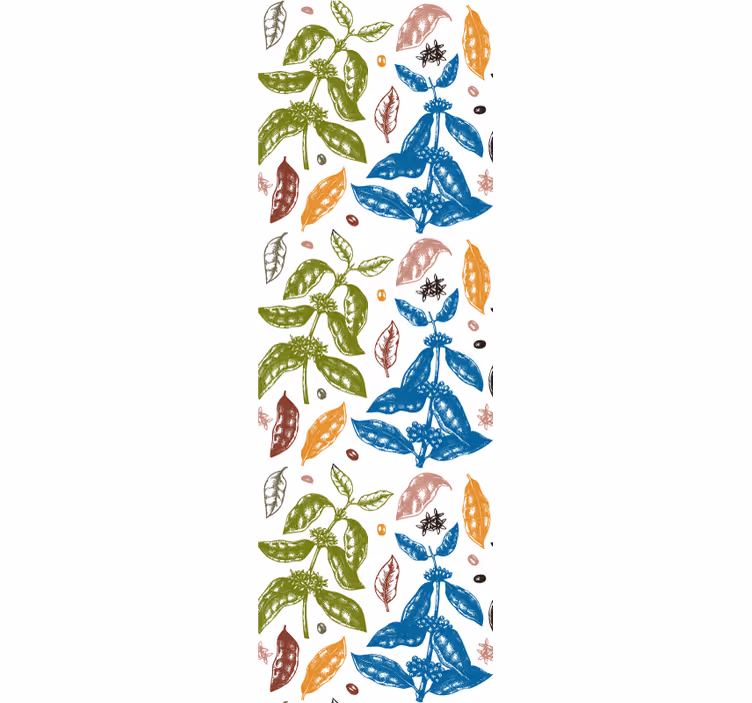 Kitchen roller blind with colorful coffee plant pattern - TenStickers