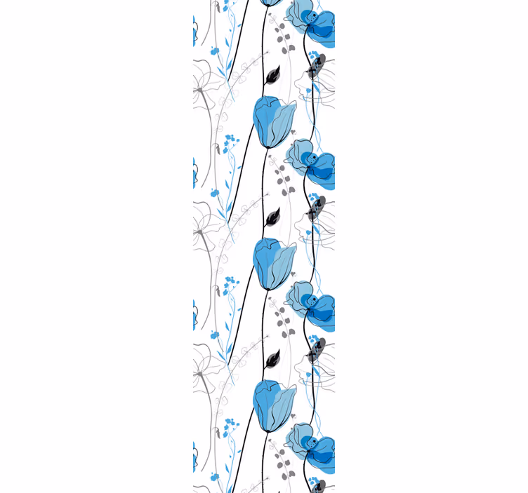 Kitchen roller blind meadow poppy flowers scandinavian style - TenStickers