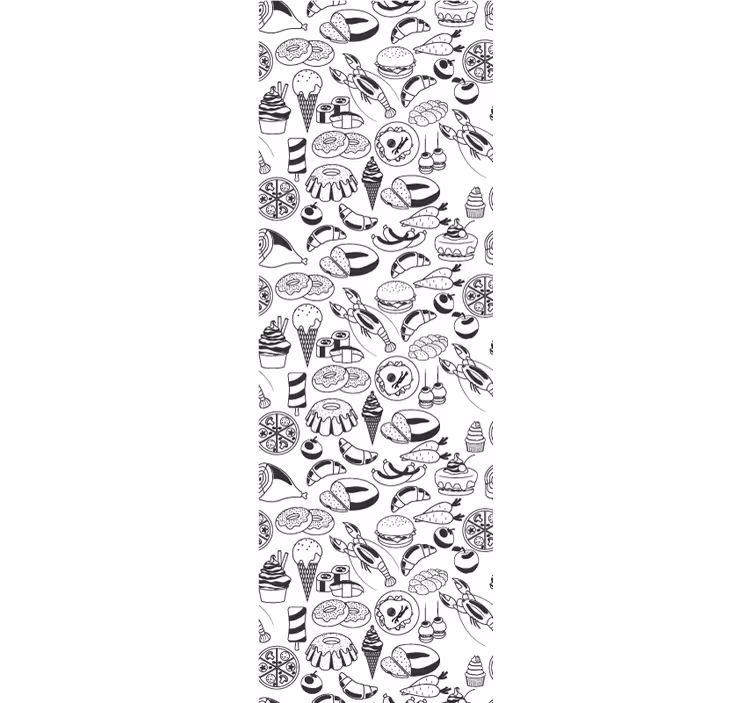 Kitchen roller blind with food doodles design - TenStickers