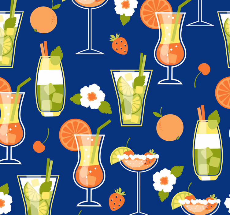 Vintage cocktail kitchen roller blind - TenStickers