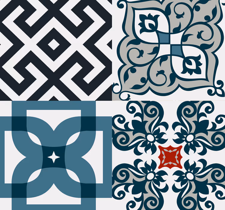 Kitchen roller blind with portuguese vintage tiles - TenStickers