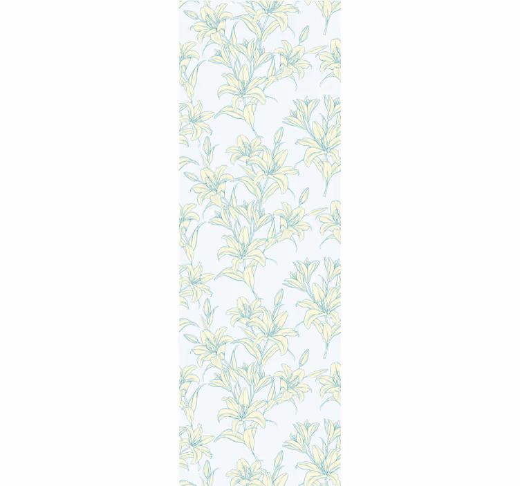 Dining room roller blind with vintage lilies pattern - TenStickers