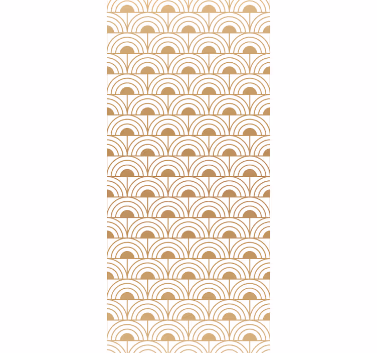 Dining room roller blind with gold gradient arc design - TenStickers