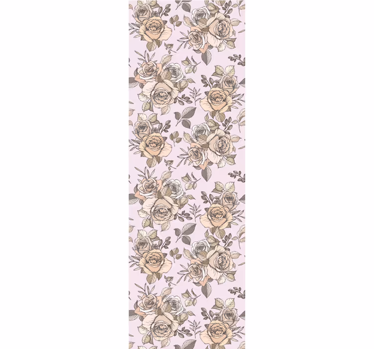 Dining room roller blind shabby chic rose design - TenStickers